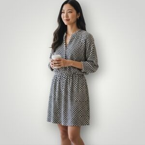 Sam Edelman Dress Women S Long Sleeves Roll-tabs Lined Elastic‎ Waist Shirt